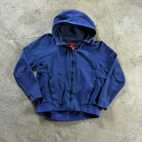 Blue Nike Tech Fleece Hoodie Sweatshirt - Picture 2 of 8